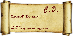 Czumpf Donald névjegykártya
